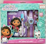 Подаръчен Комплект Къщата за Кукли на Габи, Gabby's Dollhouse с Таен Дневник с Катинарче, Печати, Мастилница, Гума, Острилка, Химикал с Клипс и Часовник 22х26х5 см